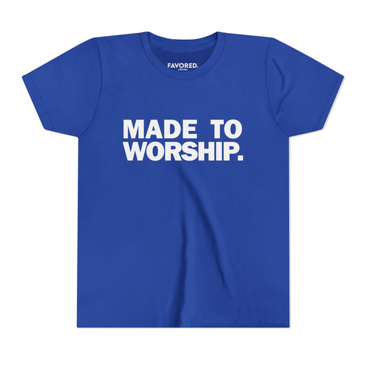 FAVORED. Kids MADE TO WORSHIP. T-Shirt