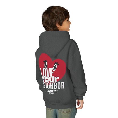 FAVORED. Kids Love Your Neighbor Hoodie