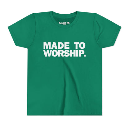 FAVORED. Kids MADE TO WORSHIP. T-Shirt