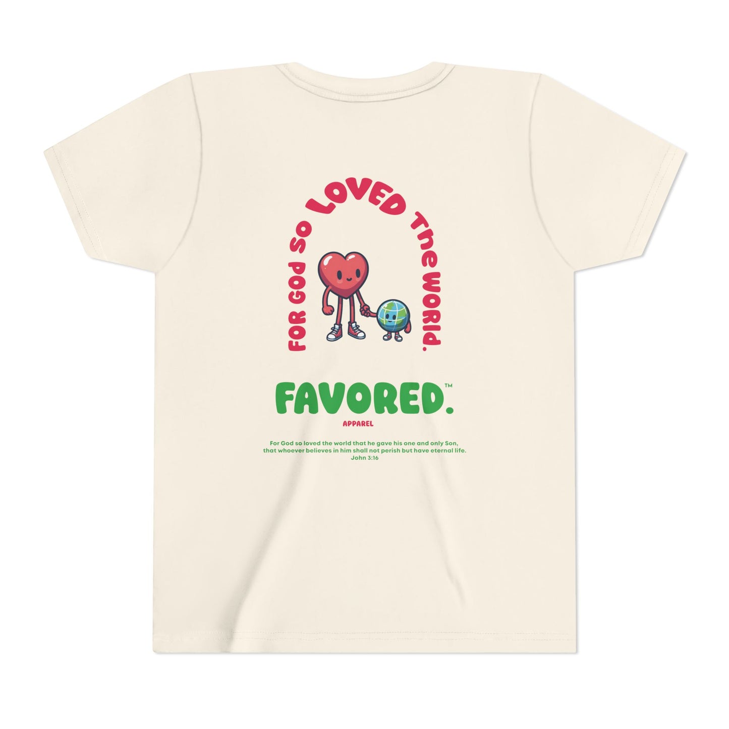 FAVORED. Kids God Loves The World T-Shirt