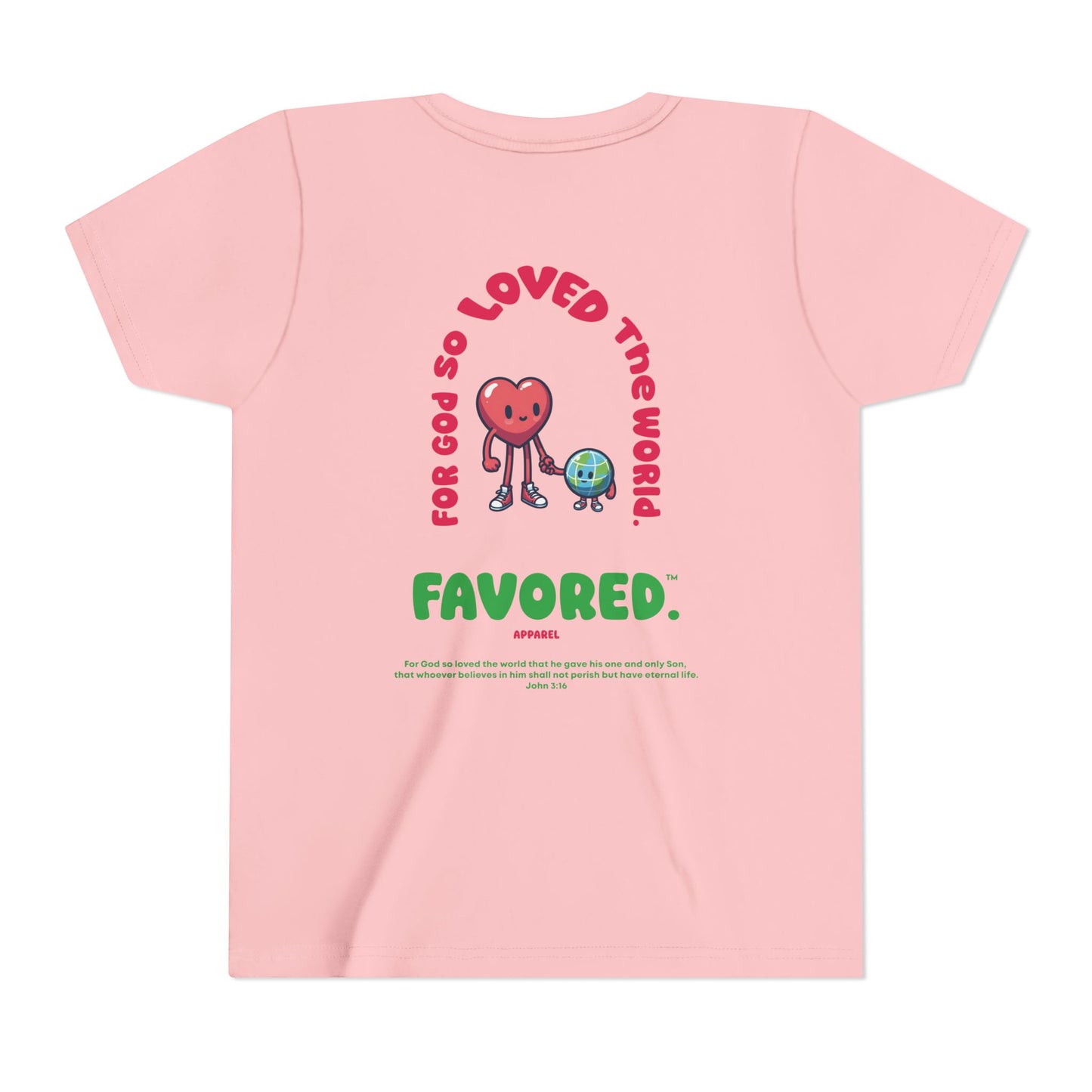FAVORED. Kids God Loves The World T-Shirt