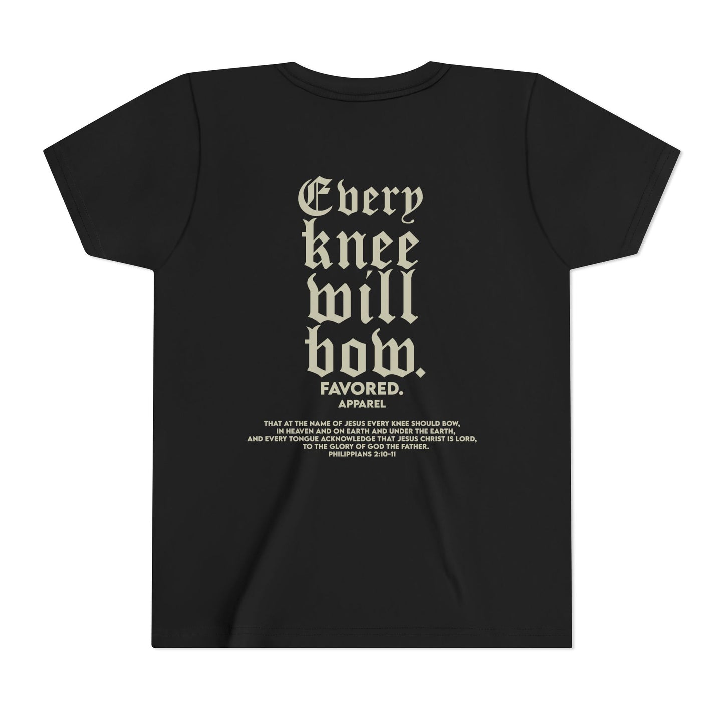 FAVORED. Kids Every Knee Will Bow Tee