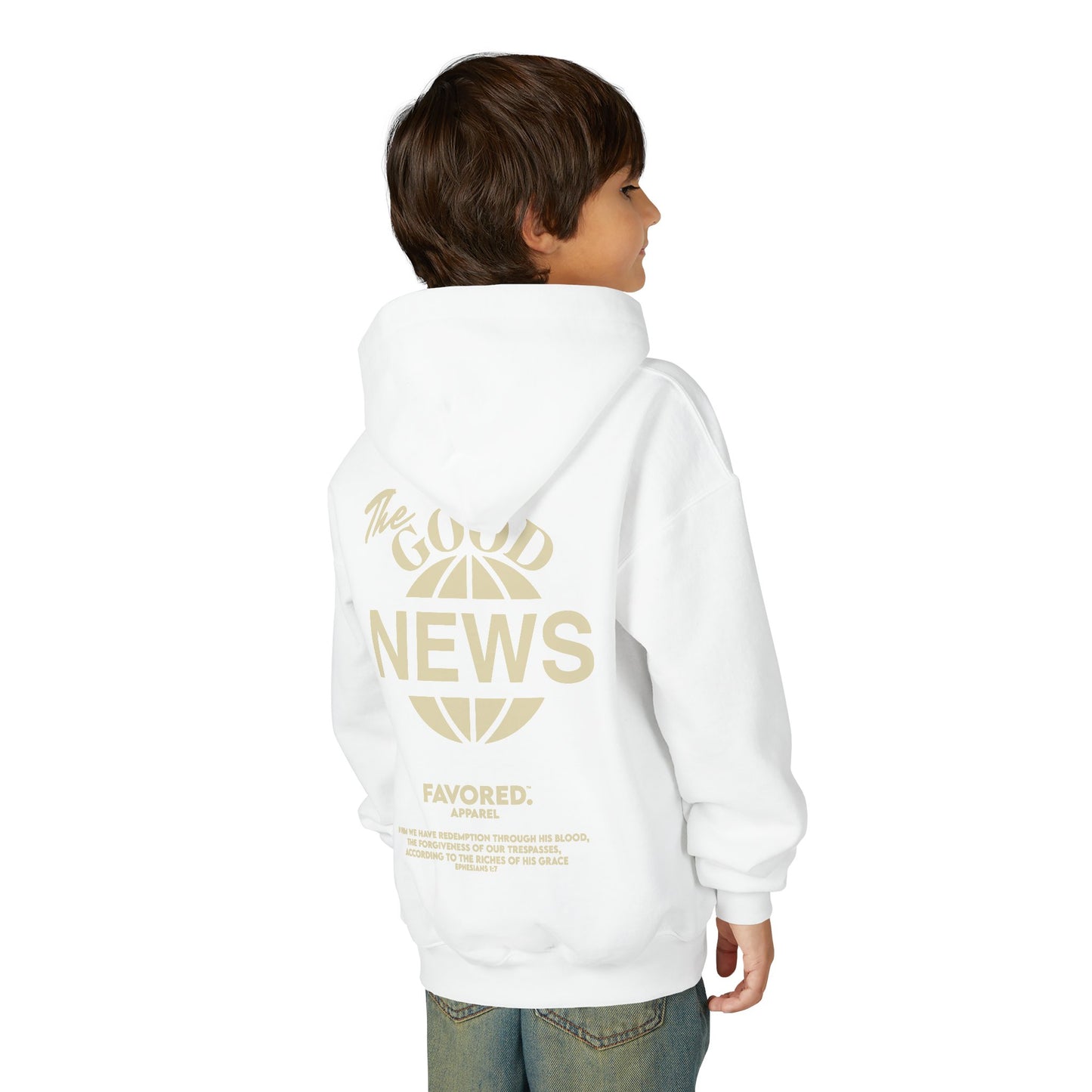 FAVORED. Kids Good News Hoodie