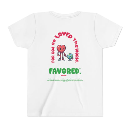 FAVORED. Kids God Loves The World T-Shirt