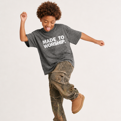 FAVORED. Kids MADE TO WORSHIP. T-Shirt