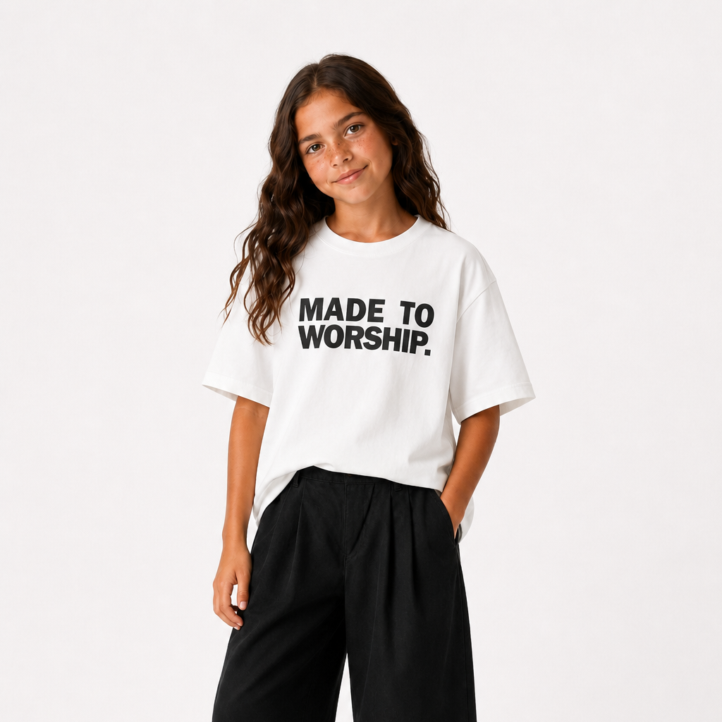 FAVORED. Kids MADE TO WORSHIP. T-Shirt