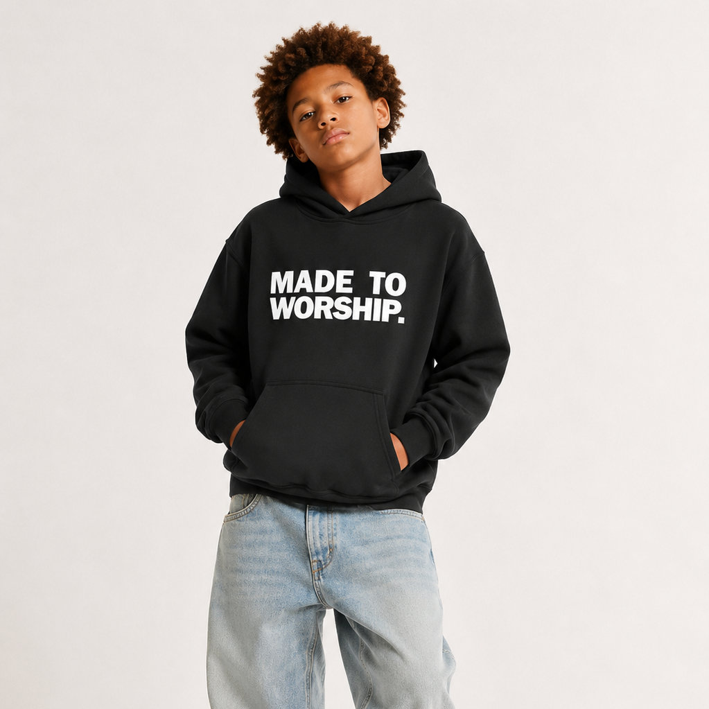 FAVORED. Kids MADE TO WORSHIP. Hoodie