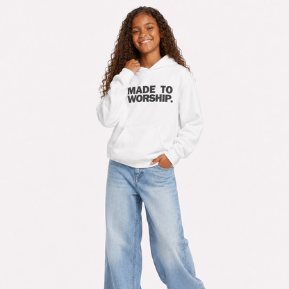FAVORED. Kids MADE TO WORSHIP. Hoodie
