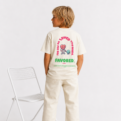 FAVORED. Kids God Loves The World T-Shirt
