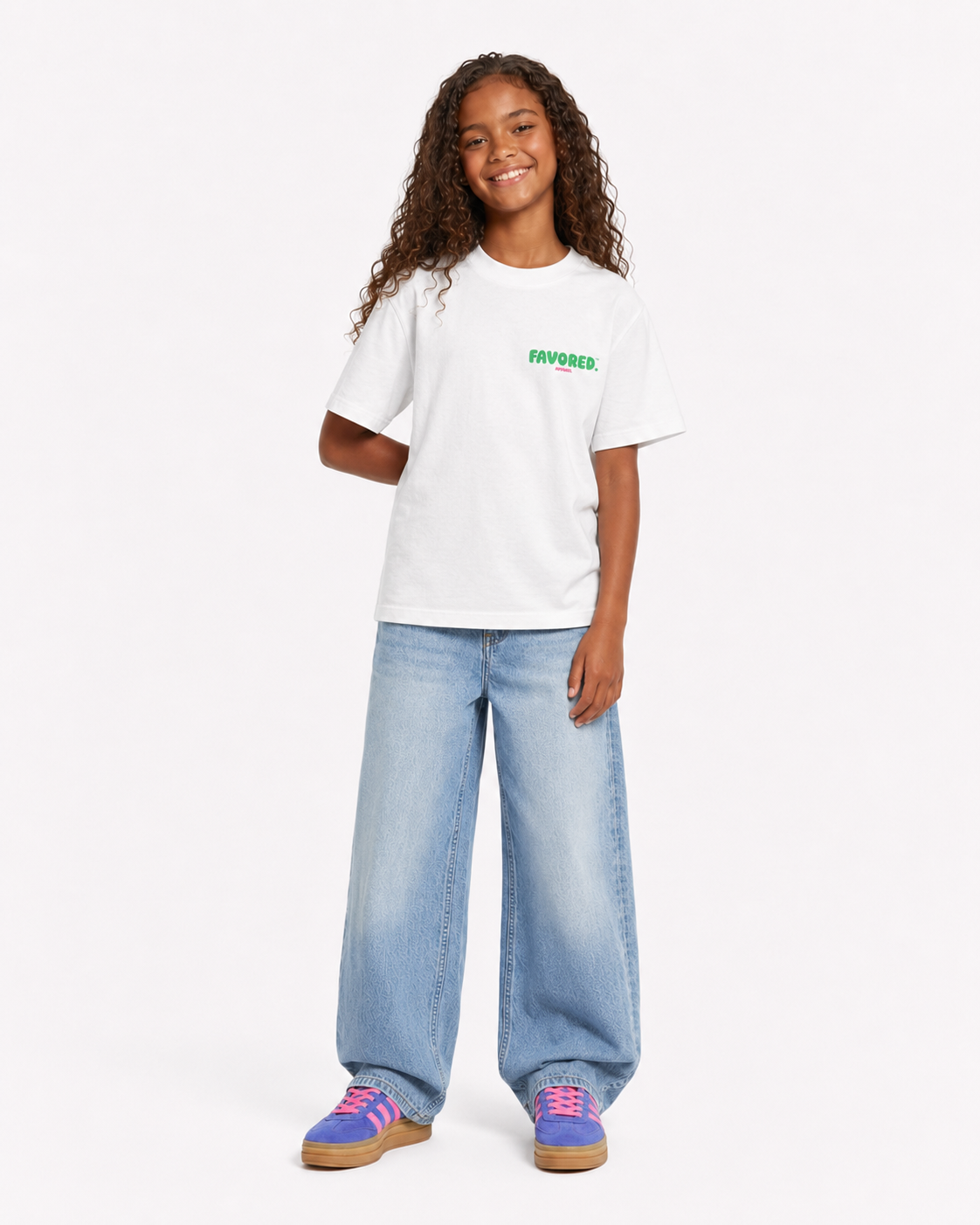 FAVORED. Kids God Loves The World T-Shirt